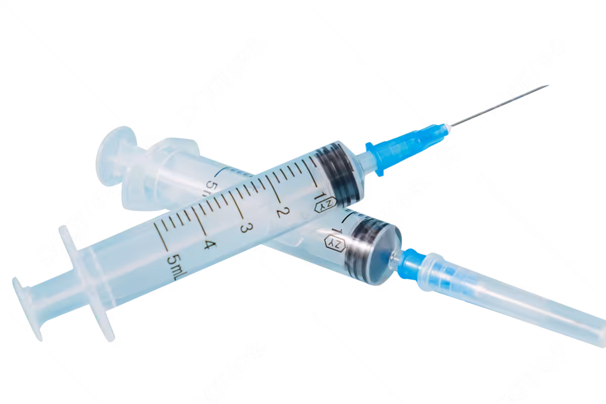 Seringa 5 ml com agulhas de injeção 23G azul 0,6×40 mm – 10 peças